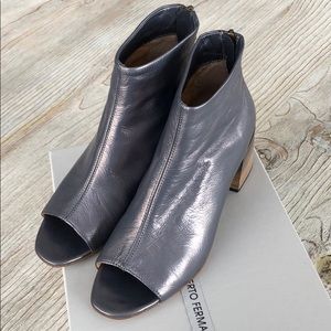 Metallic Peep Toe Booties